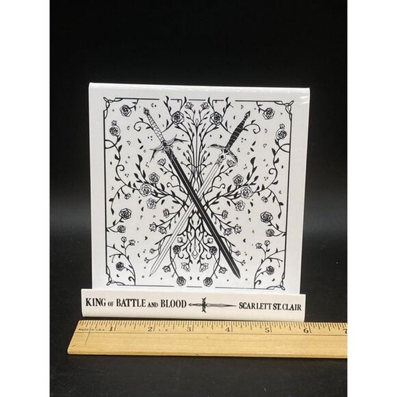 King of Battle And Blood E-Reader Book Stand Bookish Display White Plastic - Picture 7 of 8